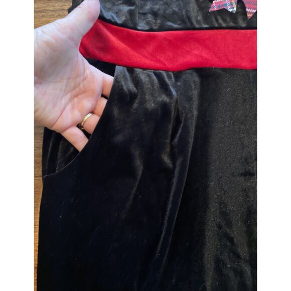 No Boundaries Size L (11-13) Black Velour Reindeer Holiday Christmas Jumpsuit - Picture 6 of 8